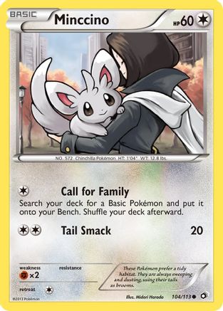 Minccino 104  - Reverse Holofoil Legendary Treasures - Common