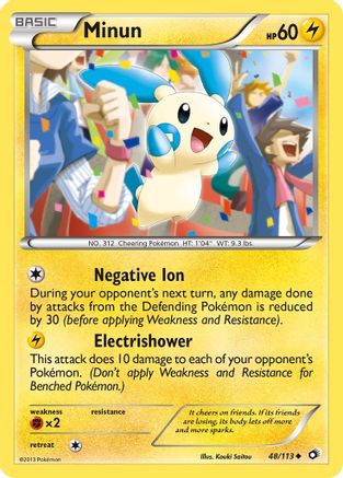 Minun 048  - Reverse Holofoil Legendary Treasures - Uncommon