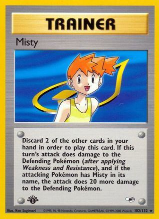 Misty (102) (102) 102  - 1st Edition Gym Heroes - Rare