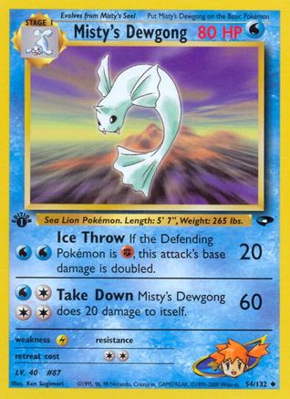 Misty's Dewgong 054  - 1st Edition Gym Challenge - Uncommon