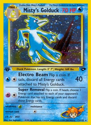 Misty's Golduck 012  - 1st Edition Holofoil Gym Challenge - Holo Rare