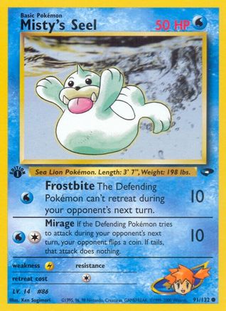 Misty's Seel 091  - 1st Edition Gym Challenge - Common