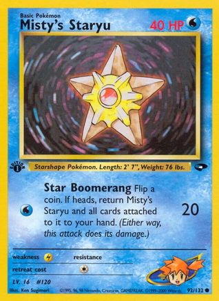 Misty's Staryu 092  - 1st Edition Gym Challenge - Common