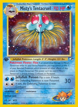 Misty's Tentacruel 010  - 1st Edition Holofoil Gym Heroes - Holo Rare