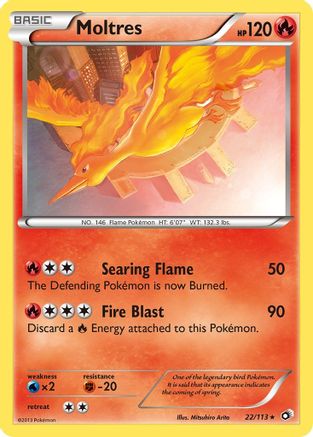 Moltres 022  - Reverse Holofoil Legendary Treasures - Holo Rare