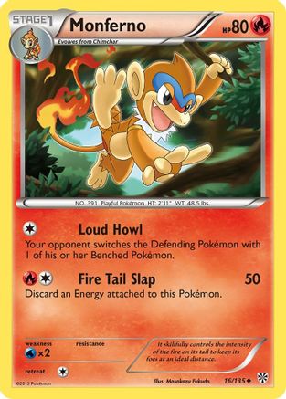 Monferno  - Reverse Holofoil Plasma Storm - Uncommon