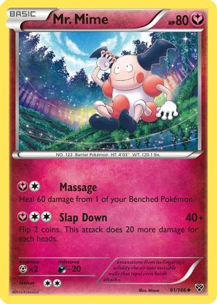 Mr. Mime 091  - Reverse Holofoil XY Base Set - Uncommon