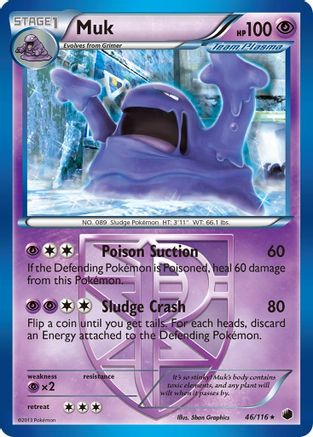 Muk (Team Plasma)  - Reverse Holofoil Plasma Freeze - Rare