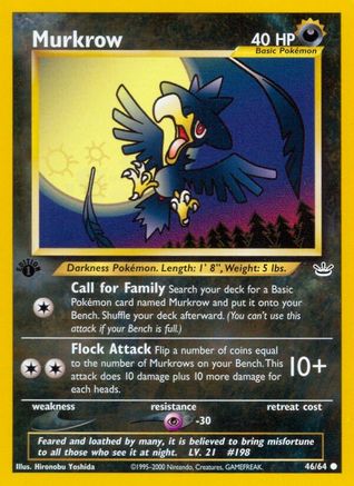 Murkrow 046  - 1st Edition Neo Revelation - Common