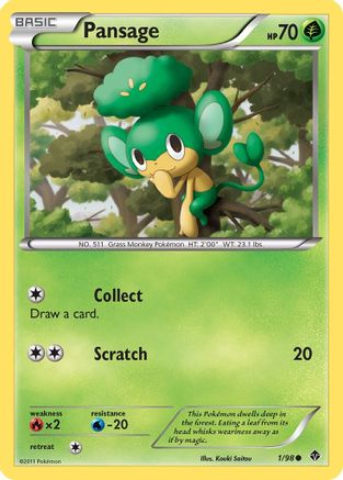 Pansage  - Reverse Holofoil Emerging Powers - Common