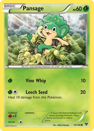 Pansage  - Reverse Holofoil XY Base Set - Common