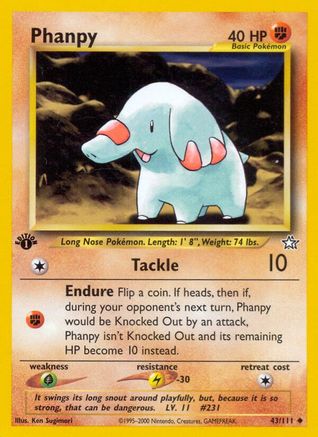Phanpy 043  - 1st Edition Neo Genesis - Uncommon
