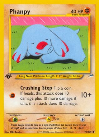 Phanpy 076  - 1st Edition Neo Destiny - Common