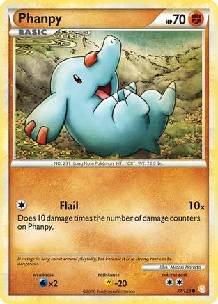Phanpy 077  - Reverse Holofoil HeartGold SoulSilver - Common