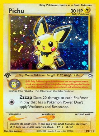 Pichu 012  - 1st Edition Holofoil Neo Genesis - Holo Rare