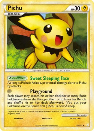 Pichu 028  HeartGold SoulSilver - Rare