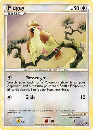 Pidgey 067  - Reverse Holofoil Call of Legends - Common
