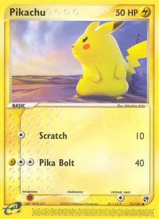 Pikachu 072  - Reverse Holofoil Sandstorm - Common