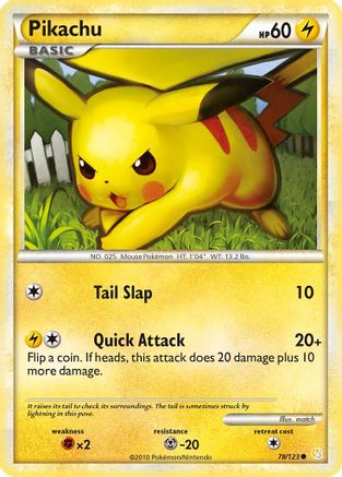 Pikachu 078  - Reverse Holofoil HeartGold SoulSilver - Common