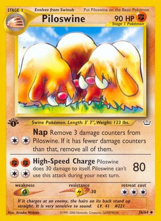 Piloswine 036  - 1st Edition Neo Revelation - Uncommon