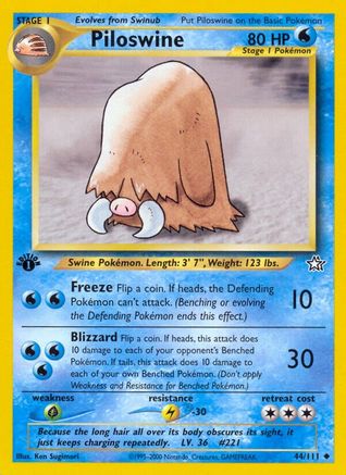 Piloswine 044  - 1st Edition Neo Genesis - Uncommon