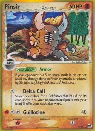 Pinsir (Delta Species)/101  - Reverse Holofoil Dragon Frontiers - Holo Rare