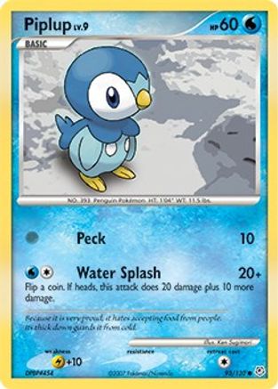 Piplup 093  - Reverse Holofoil Diamond and Pearl - Common