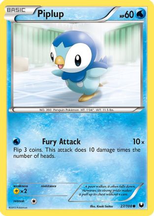 Piplup 027  Dark Explorers - Common