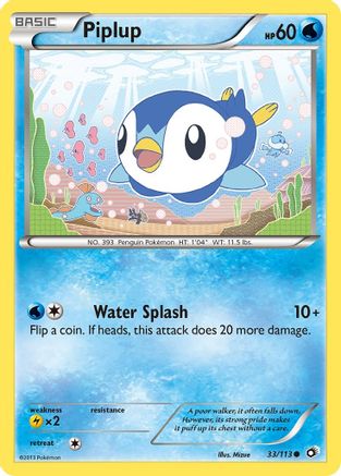 Piplup 033  - Reverse Holofoil Legendary Treasures - Common