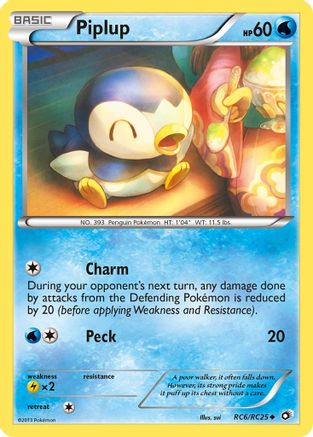 Piplup RC6  - Holofoil Legendary Treasures Radiant Collection - Uncommon