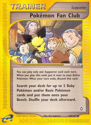 Pokemon Fan Club 130  - Reverse Holofoil Aquapolis - Uncommon