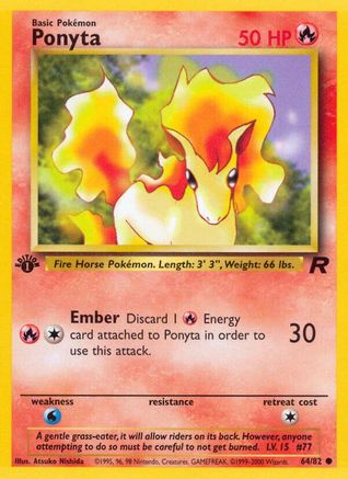 Ponyta 064  - 1st Edition Team Rocket - Common