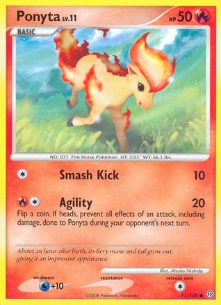 Ponyta 071  - Reverse Holofoil Stormfront - Common