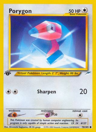 Porygon 078  - 1st Edition Neo Destiny - Common