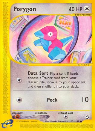 Porygon (103a) (103a) 103a  - Reverse Holofoil Aquapolis - Common