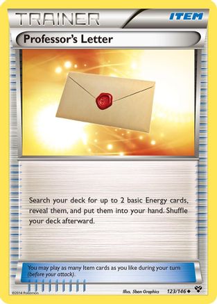 Professor's Letter 123  - Reverse Holofoil XY Base Set - Uncommon