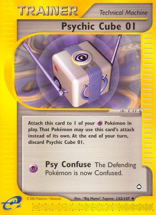 Psychic Cube 01  - Reverse Holofoil Aquapolis - Uncommon