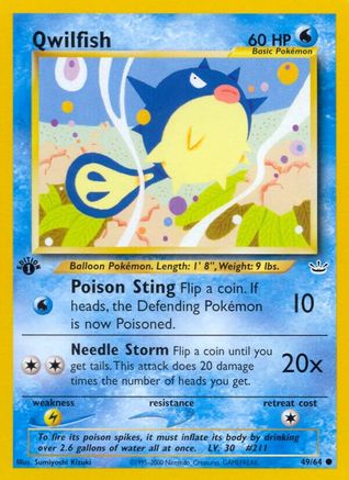 Qwilfish 049  - 1st Edition Neo Revelation - Common