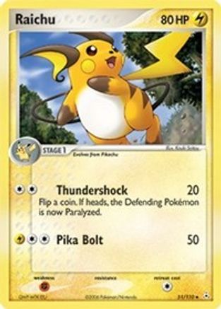 Raichu  - Reverse Holofoil Holon Phantoms - Uncommon
