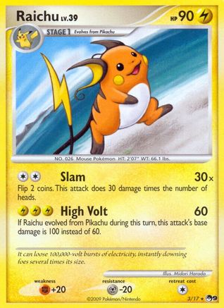 Raichu 003  - Reverse Holofoil POP Series 9 - Rare