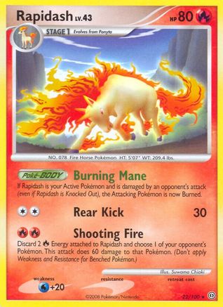 Rapidash  - Reverse Holofoil Stormfront - Rare