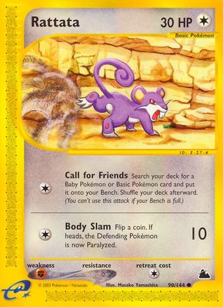 Rattata  - Reverse Holofoil Skyridge - Common