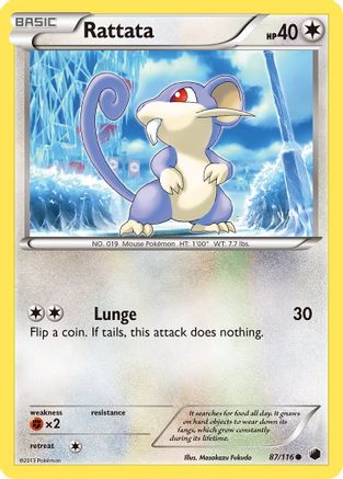Rattata  - Reverse Holofoil Plasma Freeze - Common