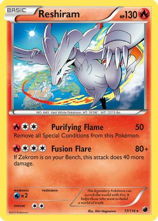 Reshiram/116  - Holofoil Plasma Freeze - Holo Rare