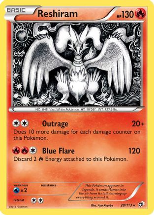 Reshiram 028  - Holofoil Legendary Treasures - Holo Rare