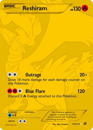 Reshiram (114 Full Art Secret Rare)  - Holofoil Legendary Treasures - Secret Rare