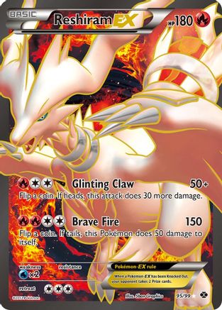 Reshiram EX (95 Full Art)  - Holofoil Next Destinies - Ultra Rare
