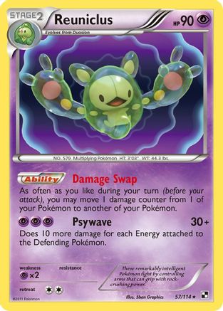 Reuniclus/114  - Reverse Holofoil Black and White - Holo Rare