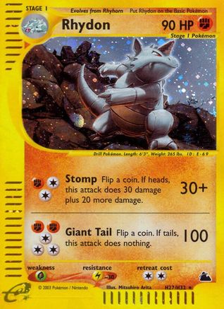 Rhydon (H27)  - Holofoil Skyridge - Holo Rare