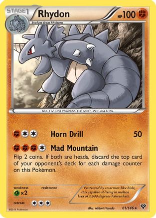 Rhydon  - Reverse Holofoil XY Base Set - Rare